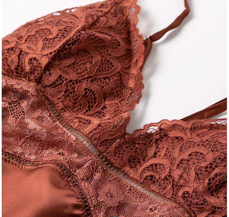 Szexi csipke köntös ruha öltöny hálóing hálóruha női kétrészes szatén alvó szett nyári kimonó fürdőköpeny hálóing otthoni viselet