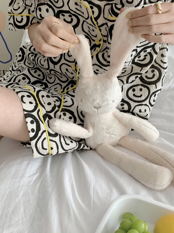 Koreai arcmosoly 100% pamut pizsama szett rövid ujjú nyári hálóruha öltöny Légáteresztő puha otthoni ruha Nightsleep S141