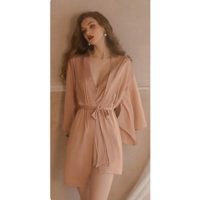 Női menyasszony esküvői fehérnemű Köntös ruha Szexi csipke hálóing nyári alkalmi kimonó fürdőköpeny ML hálóing hálóing Otthoni ruhák