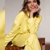 Hiloc Κίτρινες Πυτζάμες Γυναικείες Νυχτικά Παντελόνια μονόστομα Πυτζάμες τσέπης 2 τεμαχίων Γυναικείο Σετ Πυτζάμα 2022 Άνοιξη