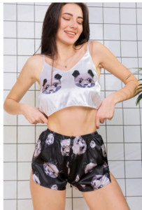 Γυναικείες 2τμχ Βαμβακερά Πυτζάμες Μόδα Σέξι Λουλουδάτο κοντό μανίκι Βελούδινο σορτς Πιτζάμες Γυναικεία Πυτζάμες Γυναικεία Σετ Πιτζάμες