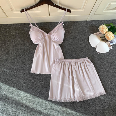 2 DB pizsama szett Női csipke Szexi Cami & shortok felső pizsama öltöny Hálóruha Hálóruha Nyári Otthoni Ruhák Intim Fehérnemű