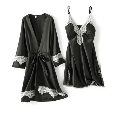 Καλοκαιρινή νυχτερινή ρόμπα σέξι γυναικεία 2 τεμ.