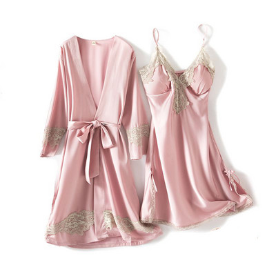 Καλοκαιρινή νυχτερινή ρόμπα σέξι γυναικεία 2 τεμ.