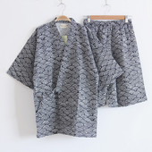 Tradicinis japoniškas kimono Yukata šortai, kostiumas, vasarinis trumpų kelnių pižamos rinkinys vyrams, samurajus, vyriškas, miegui skirtas drabužis
