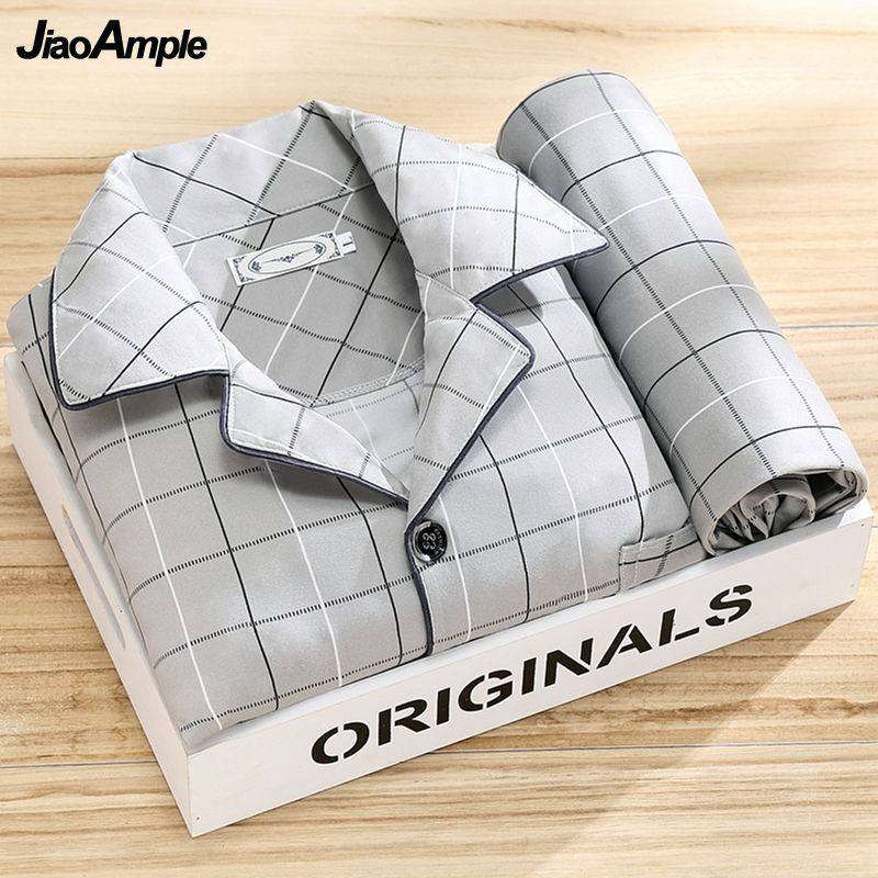 100% vrhunska pidžama, muške hlače proljeće jesen, prugaste hlače s dugim rukavima, dvodijelne pidžame, novi komplet kućne odjeće za spavanje 2021.