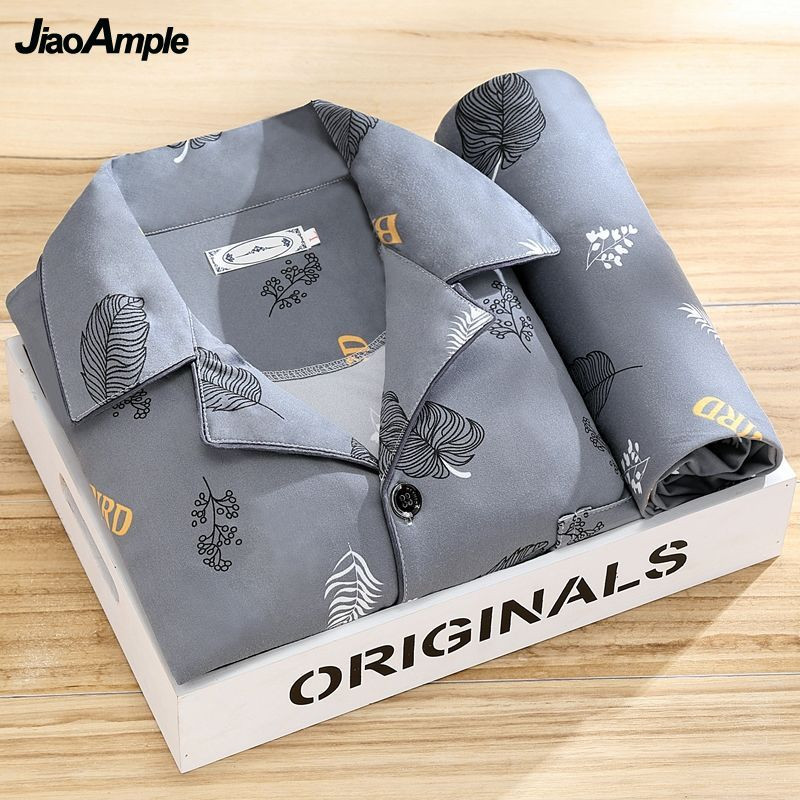 100% vrhunska pidžama, muške hlače proljeće jesen, prugaste hlače s dugim rukavima, dvodijelne pidžame, novi komplet kućne odjeće za spavanje 2021.