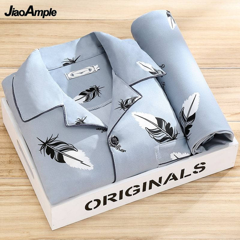 100% vrhunska pidžama, muške hlače proljeće jesen, prugaste hlače s dugim rukavima, dvodijelne pidžame, novi komplet kućne odjeće za spavanje 2021.