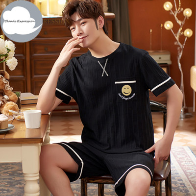 Nove ljetne pletene pamučne muške pidžame kratkih rukava Kompleti muških pidžama Pidžama sa slovima za muškarce Odijelo za spavanje Odjeća za dom Veličina XXXXL