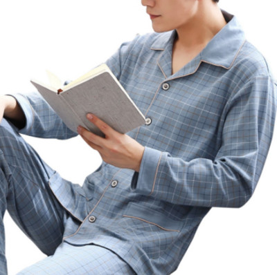 Vyriški dėmių šilkiniai pižamų rinkiniai pižamos Vyriški mieguokliai Modernaus stiliaus marginti šilko naktiniai marškiniai Naminiai vyriški Satino Minkšti Jaukiai Miego pižamos