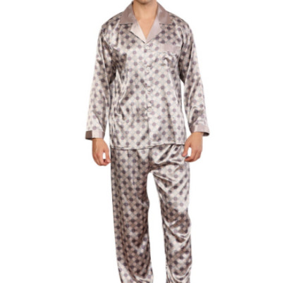 Vyriški dėmių šilkiniai pižamų rinkiniai pižamos Vyriški mieguokliai Modernaus stiliaus marginti šilko naktiniai marškiniai Naminiai vyriški Satino Minkšti Jaukiai Miego pižamos