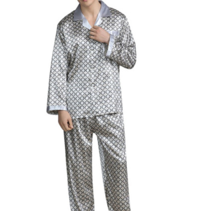 Muški svileni kompleti pidžama od mrlja, pidžame, muške odjeće za spavanje, moderna svilena spavaćica s printom, kućna muška satenska mekana udobna pidžama za spavanje