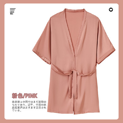 2 τμχ σέξι σατέν ρόμπες άνοιξη καλοκαιρινά κοντομάνικα σέξι νυχτικά γυναικεία μπουρνούζι Πυτζάμες μπουρνούζι Μεταξωτές ρόμπες γυναικεία υπνοδωμάτια