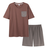 Soft Modal Muška pidžama Ljetni set L-4XL Muška pidžama odijelo kratkih rukava Jednobojna pidžama Muška spavaćica Proljetna pidžama Muška spavaćica XXXL