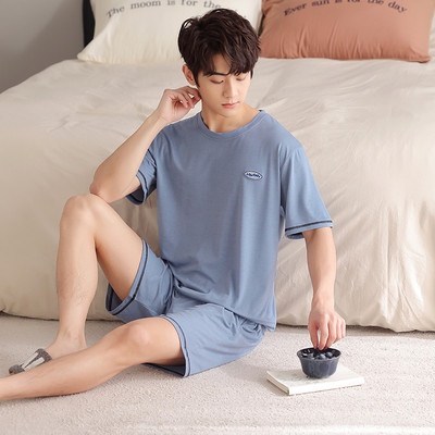Soft Modal Muška pidžama Ljetni set L-4XL Muška pidžama odijelo kratkih rukava Jednobojna pidžama Muška spavaćica Proljetna pidžama Muška spavaćica XXXL