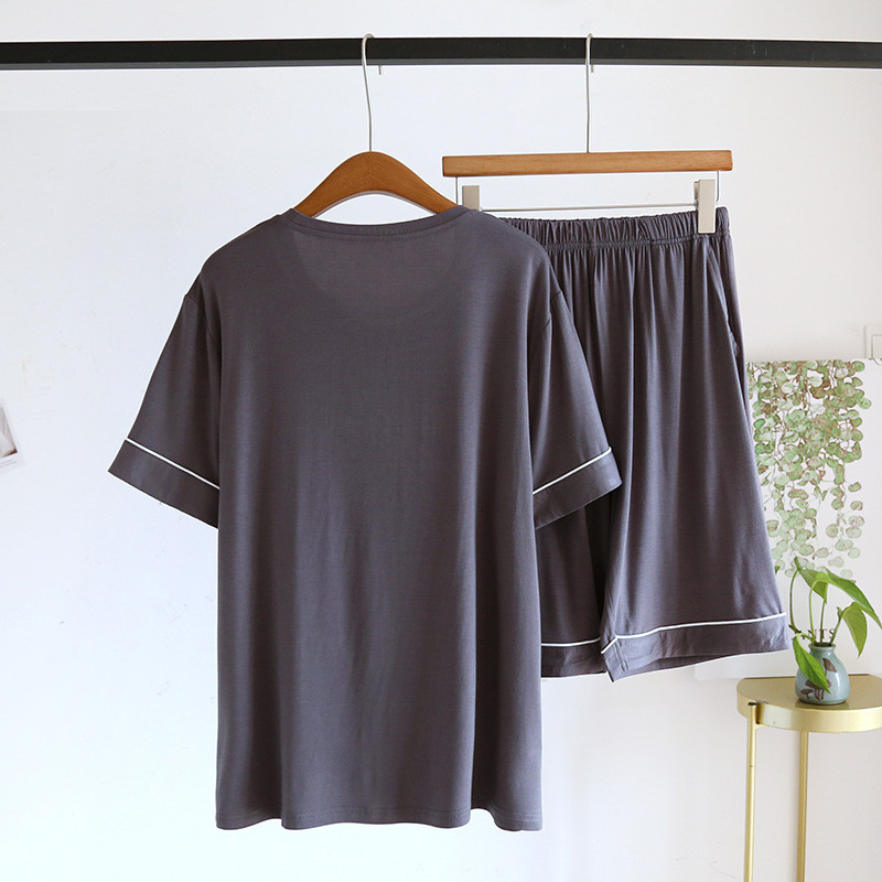 Meeste suvised pidžaamad, lahtised, ümara kaelusega, lihtsad vabaaja meeste pidžaama lühikesed varrukad + lühikesed püksid küljetaskutega kodurõivaste ülikond