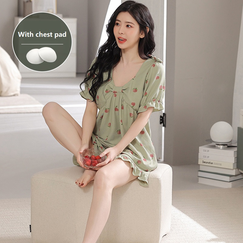 Rinnapadjaga Koduriided Naistele Suvised lühikesed püksid Femme Fruit Print pidžaamakomplektid Tüdrukute magamisriided Big Yards 4XL Pijamas Mujer