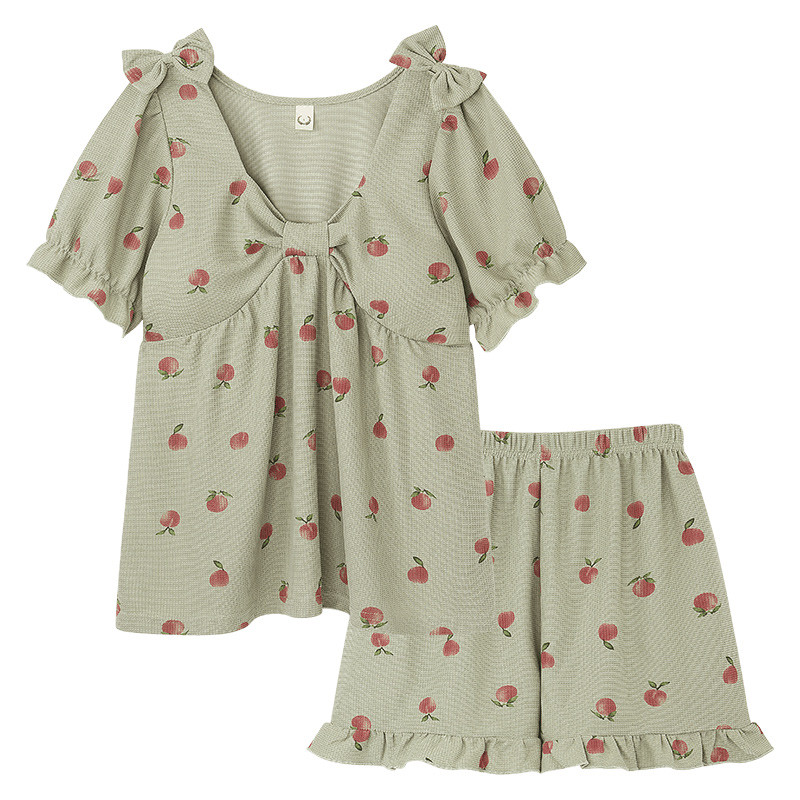 Rinnapadjaga Koduriided Naistele Suvised lühikesed püksid Femme Fruit Print pidžaamakomplektid Tüdrukute magamisriided Big Yards 4XL Pijamas Mujer