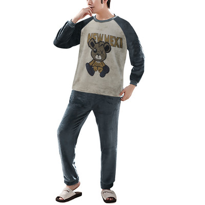 Vīriešu četri gadalaiki modes brīvā laika pavadīšanai mīksts mājas vienkrāsains krekls bikses pidžamas komplekts mājas apkalpošanai divdaļīgs komplekts garš vilna silts