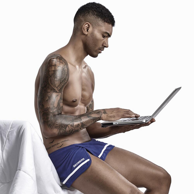 SEOBEAN Vyriškos pižamos, miegui skirtos apačios, šoninės skeltos namų poilsio erdvės laisvalaikio šortai Vyriški apatiniai bokseriniai šortai su kelnaitėmis