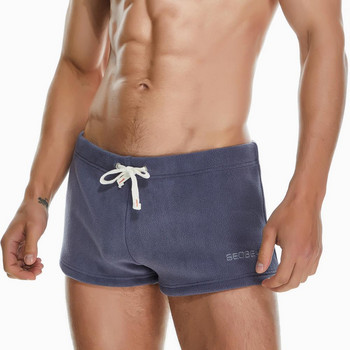 SEOBEAN 2023 Нови мъжки панталони със стрелки Домашно облекло Къси панталони Едноцветни мъжки боксерки Къси панталони с шнурове Пижамни панталони