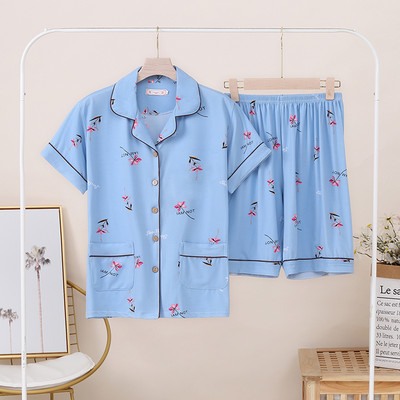 Sievietēm ērtas pidžamas 5XL 6XL 7XL īsām piedurknēm ikdienas apģērbs mājas apģērbam Pavasara vasara pidžamu komplekti Pilns kokvilnas guļamveļa komplekts