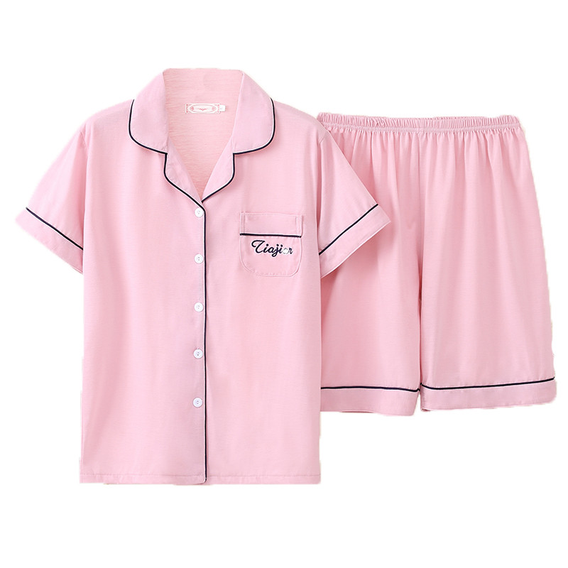 Sievietēm ērtas pidžamas 5XL 6XL 7XL īsām piedurknēm ikdienas apģērbs mājas apģērbam Pavasara vasara pidžamu komplekti Pilns kokvilnas guļamveļa komplekts