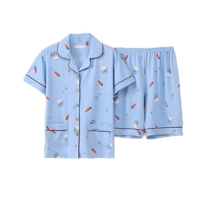 Sievietēm ērtas pidžamas 5XL 6XL 7XL īsām piedurknēm ikdienas apģērbs mājas apģērbam Pavasara vasara pidžamu komplekti Pilns kokvilnas guļamveļa komplekts