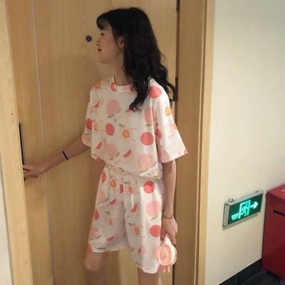 Nornsi lihtsad magamisriided pidžaamad naiste pidžaamad puuvillased lühikeste varrukatega naiste pidžaamakomplektid koduriided armsad multifilmid salongirõivad T-sitad