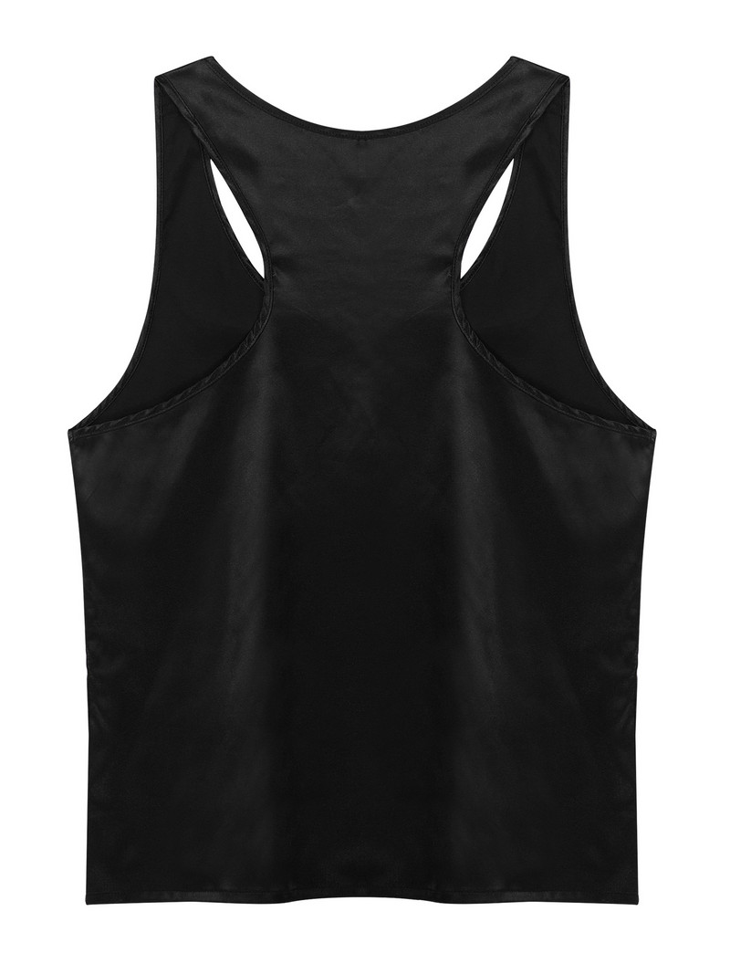 Vyriški satininiai pižamos naktiniai drabužiai be rankovių su šortais miegui Pižamų rinkiniai Naktiniai drabužiai Vasariniai naktiniai marškinėliai