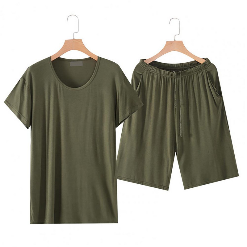 Unisex Loungewear μονόχρωμο αναπνεύσιμο κοντομάνικο σορτς σπίτι Καλοκαιρινό κοστούμι Πυζά ανδρικά γυναικεία σετ πιτζάμες