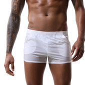 Szexi férfi alvó alsó nejlon vékony, légáteresztő, alkalmi pizsama boxernadrág, divatos férfi gyorsan száradó otthoni hálóruha fehérnemű