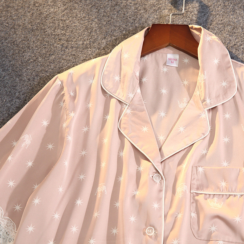 Szexi csipkés otthoni ruhák nőknek nyári pizsama selyem pizsama hálóruha szett Pigiama Donna Homewear pizsama nő