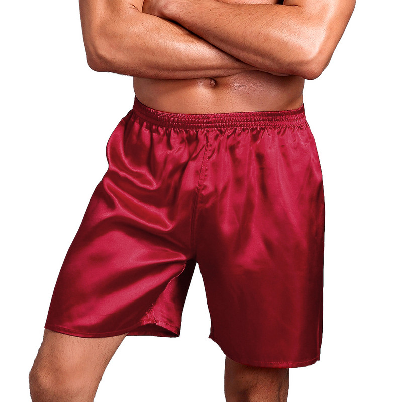 Férfi pizsama rövidnadrág nyári ötpontos otthoni alvónadrág szimulált selyem laza alkalmi strand rövidnadrág pizsama nadrág Férfi alvó alsónadrág