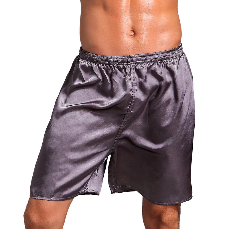 Férfi pizsama rövidnadrág nyári ötpontos otthoni alvónadrág szimulált selyem laza alkalmi strand rövidnadrág pizsama nadrág Férfi alvó alsónadrág