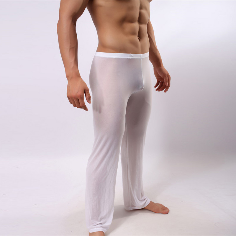 Muške ultratanke pidžame Seksi donji dio za spavanje Muška Sissy egzotična kućna odjeća Prozirna mrežasta salonka