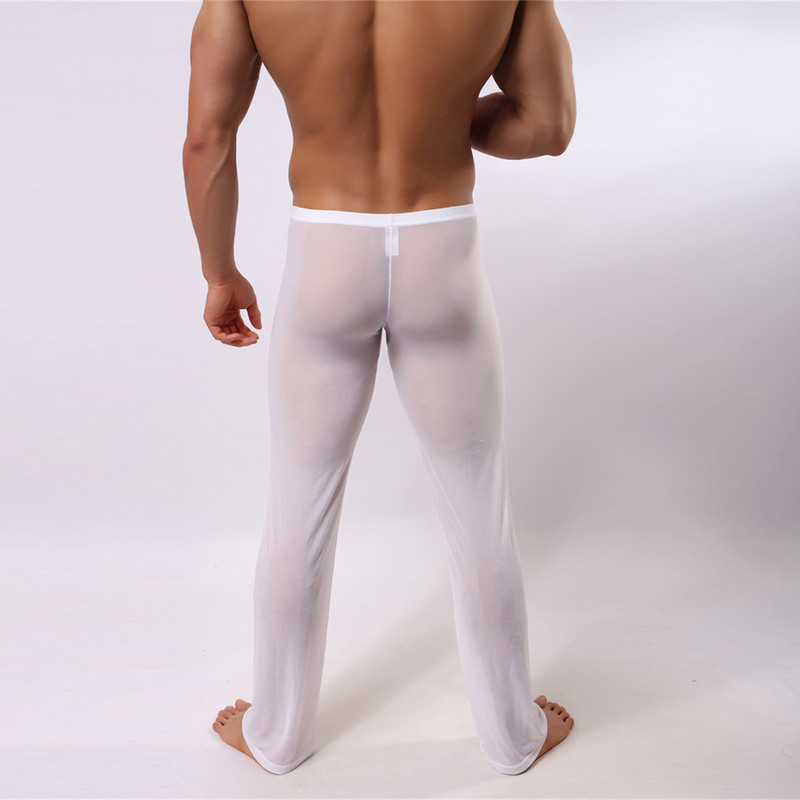 Muške ultratanke pidžame Seksi donji dio za spavanje Muška Sissy egzotična kućna odjeća Prozirna mrežasta salonka