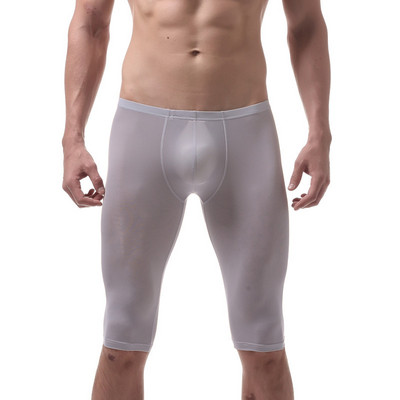Мъжки пижами Ice Silk Ultra-thin Sleep Body Body U-convex Pants Клинове Секси летни пижами Нощница Спално облекло Средни панталони