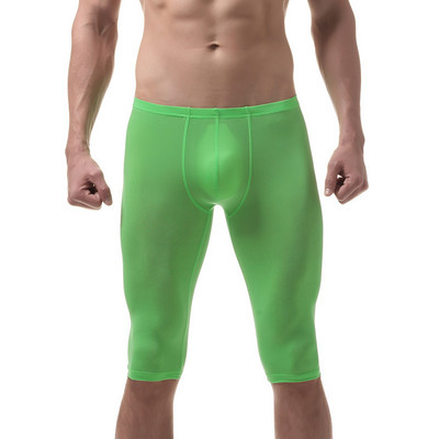 Pijamale bărbați Mătase de gheață Ultra-subțire Partea de jos a corpului Pantaloni convexi în U Leggings Pijamale sexy de vară Cămașă de noapte Lenjerie de noapte Pantaloni de mijloc