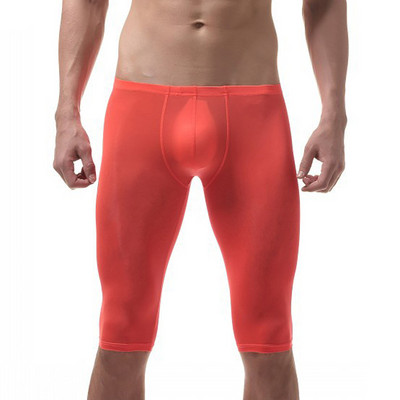 Мъжки пижами Ice Silk Ultra-thin Sleep Body Body U-convex Pants Клинове Секси летни пижами Нощница Спално облекло Средни панталони