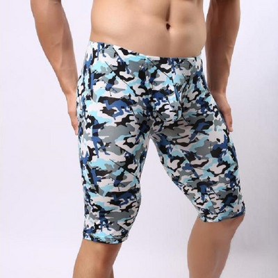 Vīriešu jūras zeme gaisa modes maskēšanās ikdienišķas vidējās bikses iekštelpām fitnesam rīta skriešanas vidējās bikses U izliektas maisiņš, guļamdibens