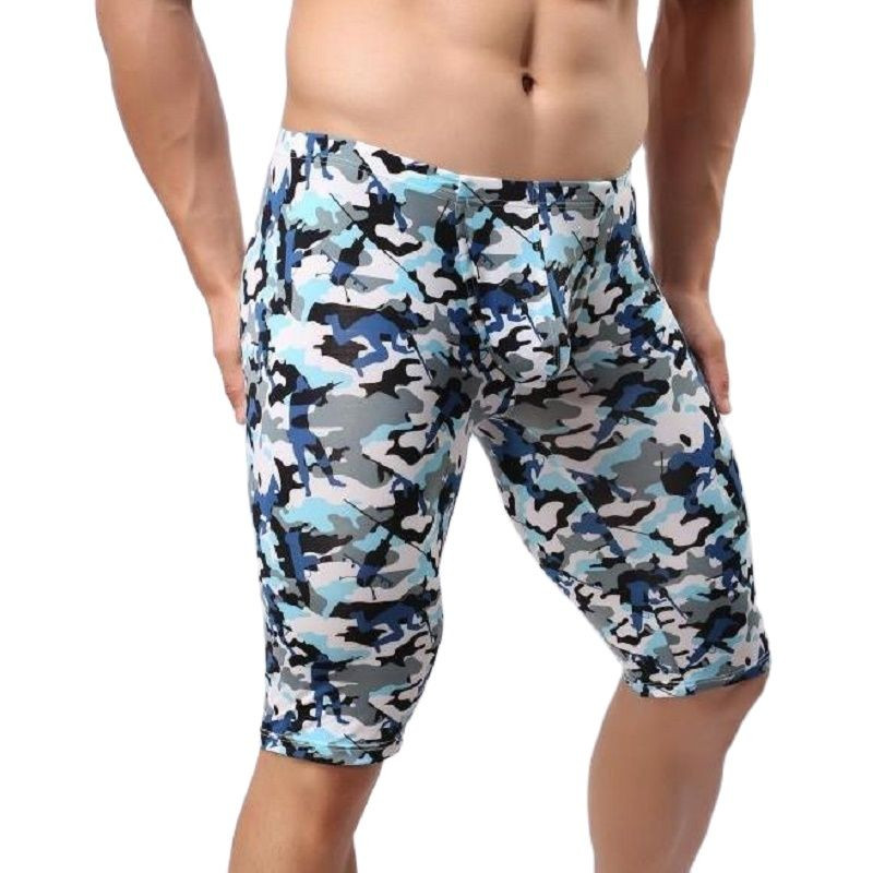 Vīriešu jūras zeme gaisa modes maskēšanās ikdienišķas vidējās bikses iekštelpām fitnesam rīta skriešanas vidējās bikses U izliektas maisiņš, guļamdibens