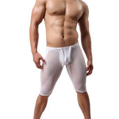 KWAN.Z muška prozirna pidžama brand-clothing prozirna celos seksi mrežasta pidžama za muškarce spavaćica svilene široke hlače muška spavaćica