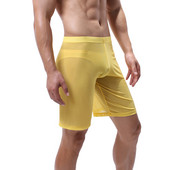 Seksīgas vīriešu sieta, caurredzamas apakšas, ikdienišķas guļamveļa bikses, vīriešu, vaļīgas, dobas, īpaši plānas pidžamas, īsas miega bikses