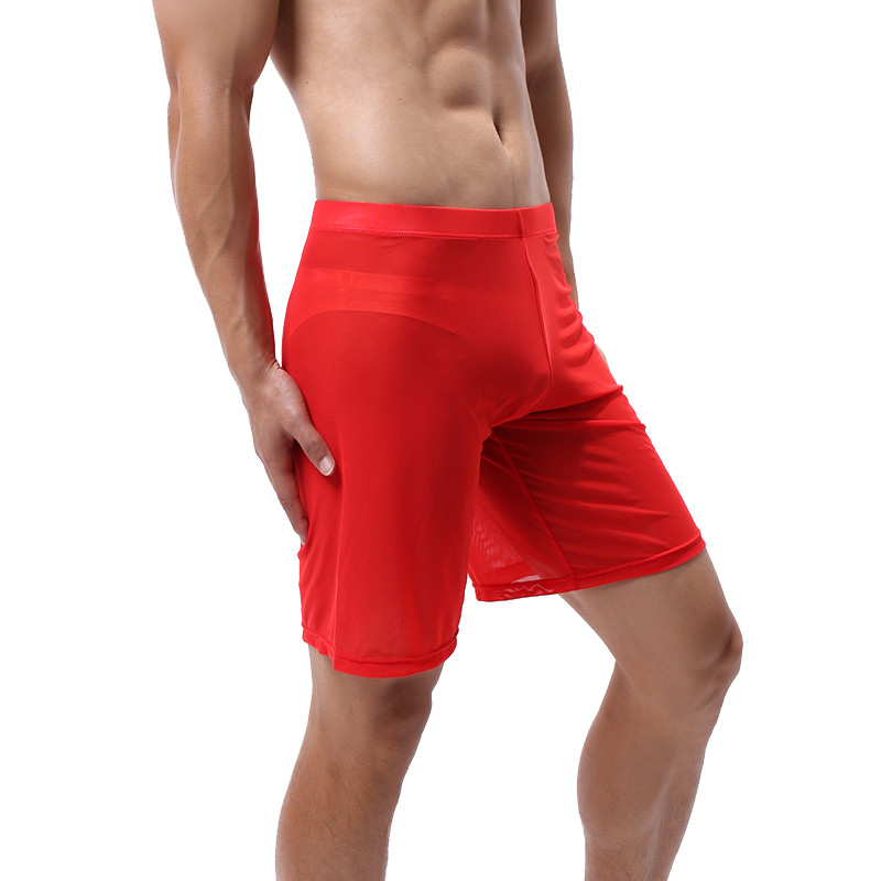 Seksīgas vīriešu sieta, caurredzamas apakšas, ikdienišķas guļamveļa bikses, vīriešu, vaļīgas, dobas, īpaši plānas pidžamas, īsas miega bikses