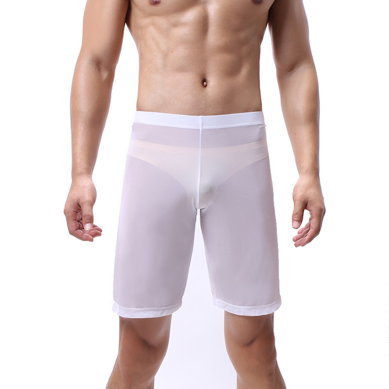 Seksīgas vīriešu sieta, caurredzamas apakšas, ikdienišķas guļamveļa bikses, vīriešu, vaļīgas, dobas, īpaši plānas pidžamas, īsas miega bikses