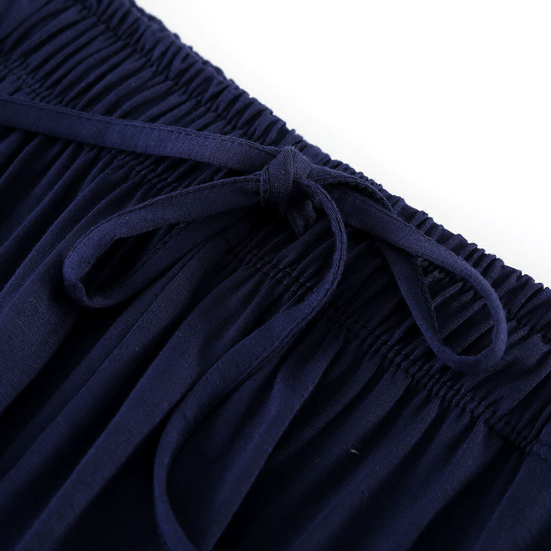 Nyári férfi modális pizsama szett színes, környakú, rövid ujjú, vádliig érő nadrág, nagy méretű, alkalmi férfi otthoni ruha 6XL