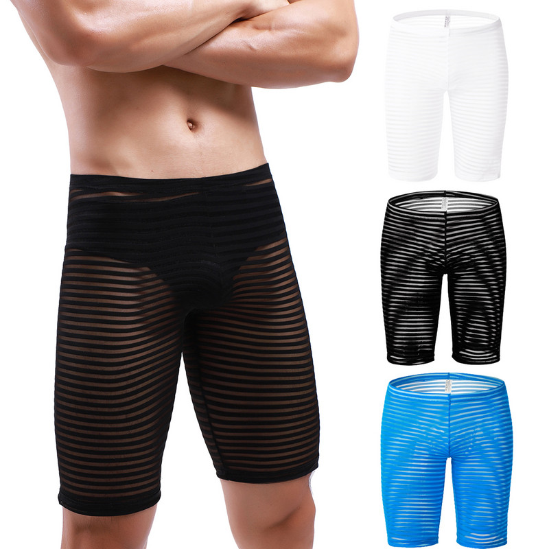 YUFEIDA Sexy Man Mesh Sheer Sleep Bottoms Sleepwear See Through Shorts Διαφανές Διαφανές Funny Lounge Pants Home Wear Summer