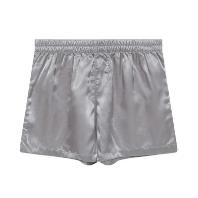 #S-XL Pánske elastické pásové saténové nohavičky na spanie, šortky, jednofarebná spodná bielizeň, mäkké boxerky, domáce oblečenie, nočné prádlo