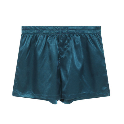 #S-XL Pánske elastické pásové saténové nohavičky na spanie, šortky, jednofarebná spodná bielizeň, mäkké boxerky, domáce oblečenie, nočné prádlo